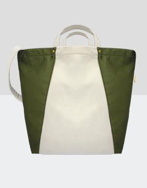 Zamatová taška Kiyomi Satin + Velvet, 065 Natural/Olive Green