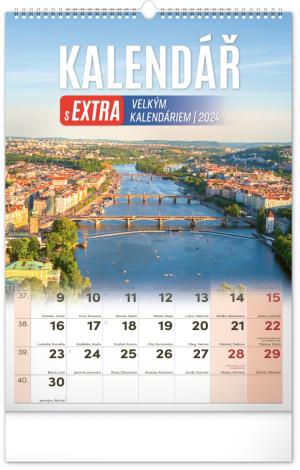 Český nástenný kalendár Extra veľké kalendárium 2024 PG