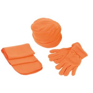 Glen súprava čiapky, šálu a rukavíc, oranžová