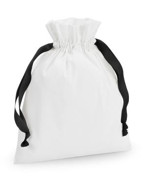 Bavlnená darčeková taška so sťahovacou stuhou, 073 Soft White/Black (4)