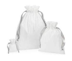 Bavlnená darčeková taška so sťahovacou stuhou, 078 Soft White/Light Grey