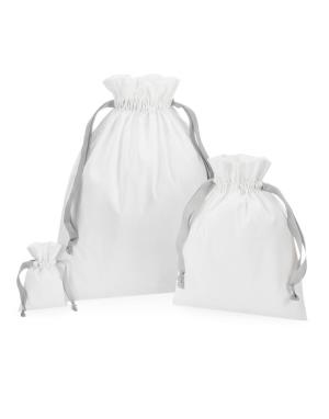 Bavlnená darčeková taška so sťahovacou stuhou, 078 Soft White/Light Grey (2)