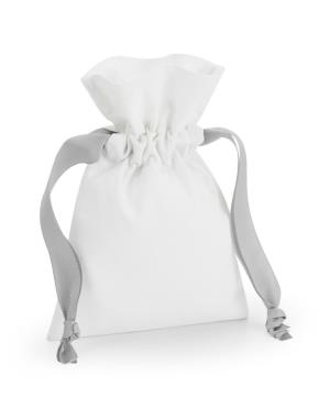 Bavlnená darčeková taška so sťahovacou stuhou, 078 Soft White/Light Grey (5)