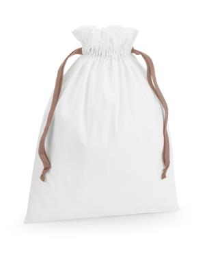 Bavlnená darčeková taška so sťahovacou stuhou, 079 Soft White/Rose Gold (3)
