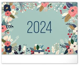 Nástenný plánovací kalendár Kvety 2024 PG