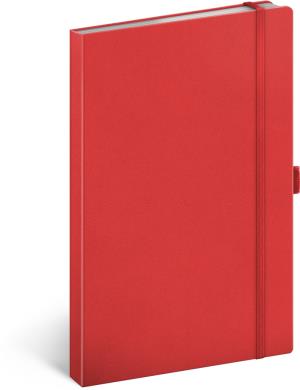Notes Červený, linajkovaný, 13 × 21 cm, Červená