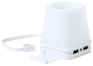 Stojan s USB hubom Lumeo, Biela