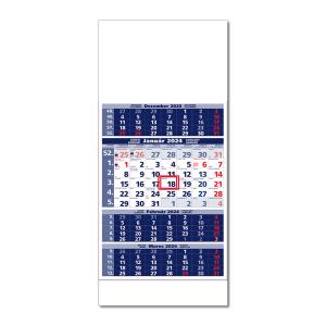 Plánovací kalendár ŠTANDARD 4M modrý 2024, Vzor 0