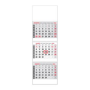 Plánovací kalendár KLASIK 3M sivý 2024, Vzor 0