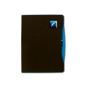 Linajkový notes so živicovou nálepkou čierny SMARTBLUE, čierna