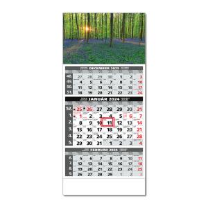 Plánovací kalendár ŠTANDARD 3M sivý 2024 , Vzor E