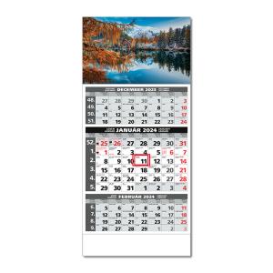 Plánovací kalendár ŠTANDARD 3M sivý 2024 , Vzor G