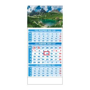 Plánovací kalendár ŠTANDARD 3M modrý 2024 , Vzor A