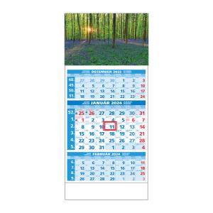 Plánovací kalendár ŠTANDARD 3M modrý 2024 , Vzor E