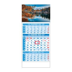 Plánovací kalendár ŠTANDARD 3M modrý 2024 , Vzor G