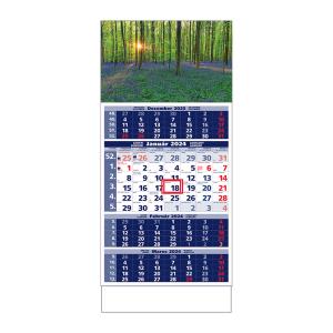 Plánovací kalendár ŠTANDARD 4M modrý 2024, Vzor E