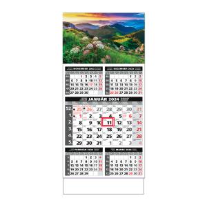 Plánovací kalendár ŠTANDARD 5M sivý 2024, Vzor B