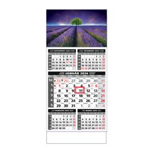 Plánovací kalendár ŠTANDARD 5M sivý 2024, vzor C