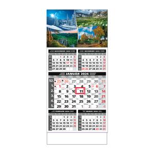 Plánovací kalendár ŠTANDARD 5M sivý 2024, vzor D