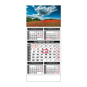 Plánovací kalendár ŠTANDARD 5M sivý 2024, Vzor F