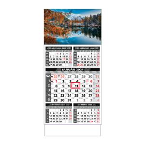 Plánovací kalendár ŠTANDARD 5M sivý 2024, Vzor G