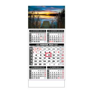 Plánovací kalendár ŠTANDARD 5M sivý 2024, Vzor H