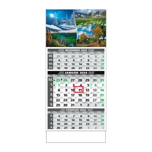 Plánovací kalendár ŠTANDARD 3M EKO 2024, vzor D