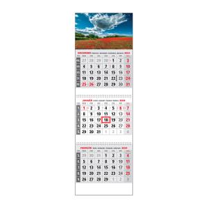 Plánovací kalendár KLASIK 3M sivý 2024, Vzor F