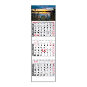 Plánovací kalendár KLASIK 3M sivý 2024, Vzor H