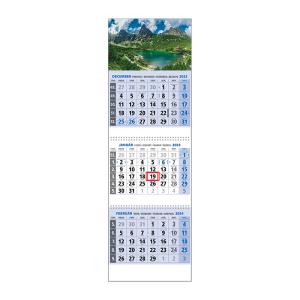 Plánovací kalendár  KLASIK 3M modrý 2024, Vzor A