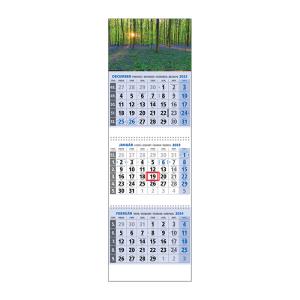 Plánovací kalendár  KLASIK 3M modrý 2024, Vzor E
