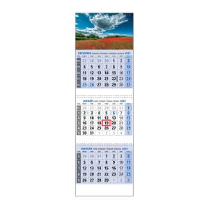 Plánovací kalendár  KLASIK 3M modrý 2024, Vzor F