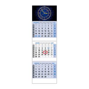 Plánovací kalendár  KLASIK 3M modrý 2024, Vzor QL