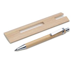 Večné pero/ceruzka bez tuhy z bambusu v obale Lakimus, béžová