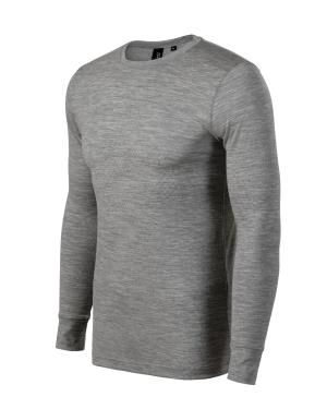 Tričko pánske  Merino Rise LS, 12 Tmavosivý Melír