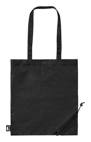 "Berber" skládací RPET nákupní taška, čierna