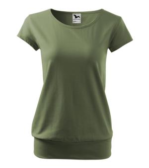 Voľné dámske tričko City 120, 09 Khaki