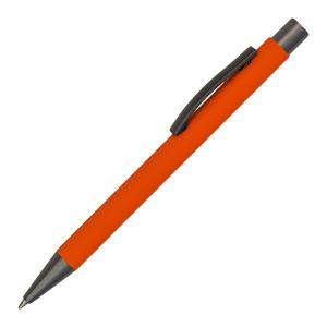 Hliníkové pero s pogumovaným povrchom Eken, oranžová