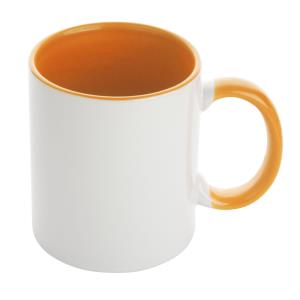 Sublimačný hrnček keramický, farebné vnútro a uško InnoColour, oranžová