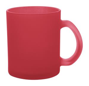 Sklenený matný hrnček Forsa, Červená