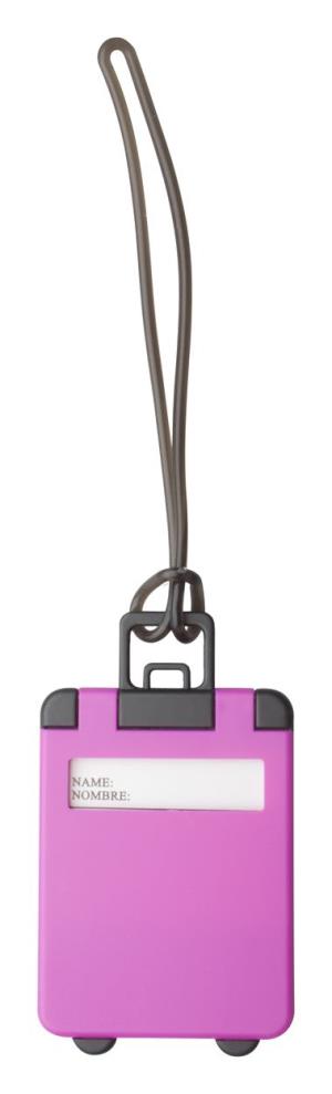 Visačka na batožinu v tvare kufra, purpurová