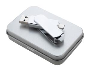 OTG USB flash disk Gigax, strieborná