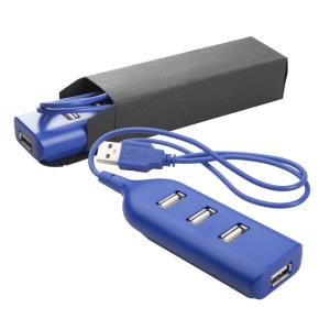 Plastový USB hub Ohm, modrá (2)