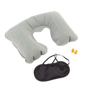 Set vankúšika, masky a špuntov Skycap, šedá
