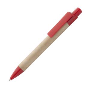 Ekologické pero z recyklovaného papiera Reflat, Červená