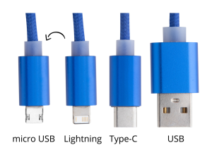 USB nabíjací kábel Scolt, modrá (3)