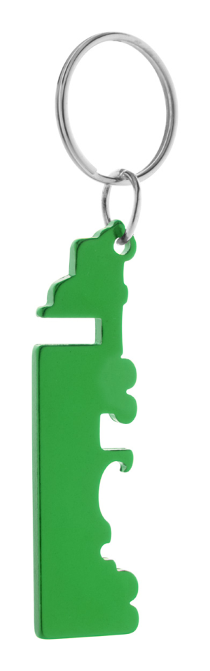 Prívesok na kľúče s otváračom Peterby, zelená