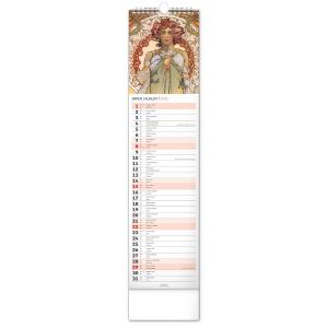Nástenný kalendár Alfons Mucha CZ/SK 2021, 12x48 cm (8)