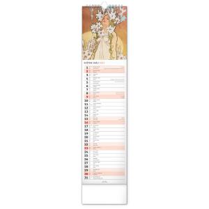 Nástenný kalendár Alfons Mucha CZ/SK 2021, 12x48 cm (11)