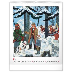 Nástenný kalendár Josef Lada – Zvieratka 2021 (14)